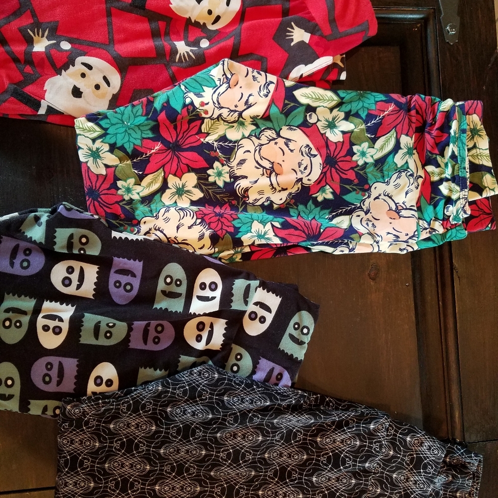 4 LuLaRoe holiday One Size Leggings